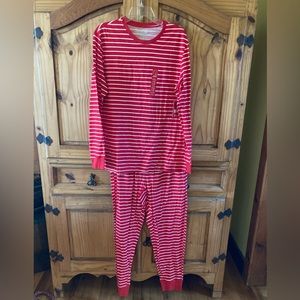 Men Jammies for your Families red white striped 2 piece pajamas set size M - NWT